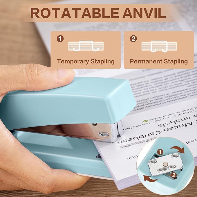Deli Stapler, 12 Pack Staplers, 2000 Staples and 12 Staple Removers, Blue | Staplers for Desk, 25 Sheet Capacity
