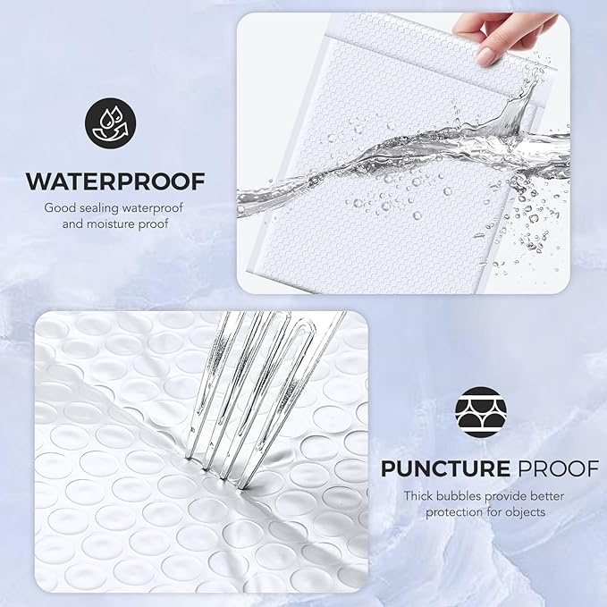 Metronic 120PC Large Bubble Mailers 12x15 Inch Waterproof Padded Envelopes White Bubble Envelopes Opaque Cushioning Mailer for Shipping Clothes, Books,Jewelry Makeup Supplies