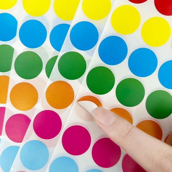 2800 PCS Colored Dot Stickers- 3/4" Round Circle Coding Label | Used as calendar markers, kindergarten activities, craftst, recommended for writing with oil-based markers,strong adhesion.