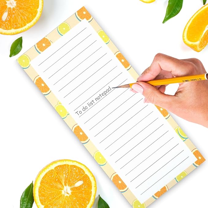 Joyberg 9 Pack Magnetic Notepads for Refrigerator, Magnetic Notepads for Refrigerator, Fruit Design Grocery List Pad for Fridge, Full Magnet Back Shopping Lists, 25 Sheets Per Note Pads
