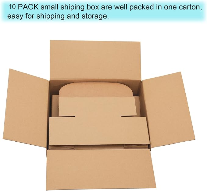 10 Pack Small Shipping Boxes for Packaging & Shipping 9x6x2'' (inner size) | YOUNGKEE Corrugated Cardboard Boxes for Craft Packing, Recycle Boxes for Online Business, Mailer, Gift Shipping, Jewelry Box