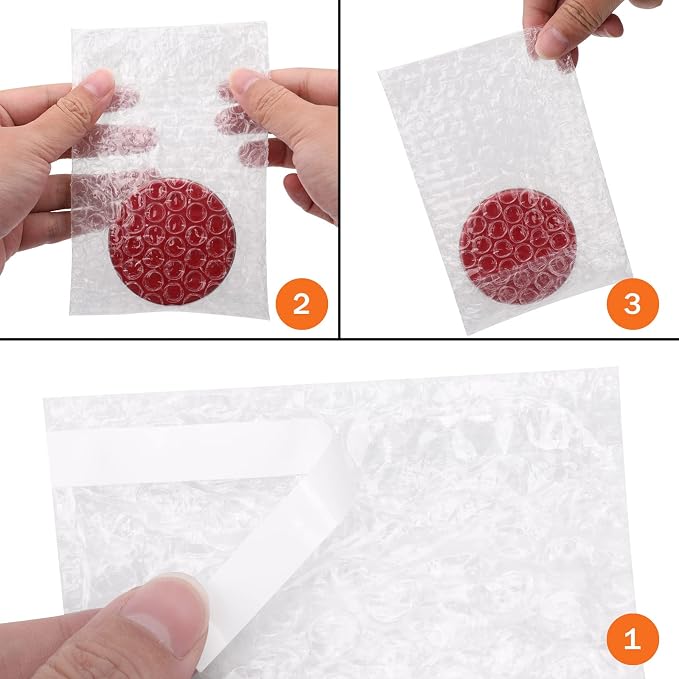 100Pack Self-Seal Bubble Out Bag Pouches 4 x 6 Inch Small Bubble Pouches Bags, Double Walled Bubble Cushioning Bags, Self-Sealing Protective Wrap Cushioning Pouches for Shipping, Packing, Moving