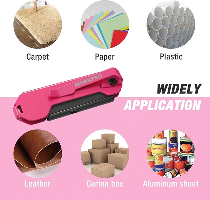 WORKPRO EDC Folding Utility Knife, Mini Box Cutter with Quick Open Axis Lock, Quick Change Blade Razor Knife, Foldable Small Pocket Knife with Belt Clip