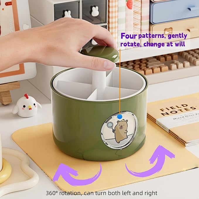 Cute 360 Rotating Desk Pen Organizer Holder, Art Supply Pencil Cup, Pencil Holder for Office, Home, School Organization Deals and Teacher supplies