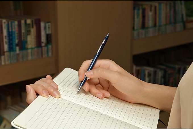 Cross Classic Century Translucent Cobalt Blue Engraved Diamond Pattern Ballpoint Pen - Refillable Pen for Effortless Writing - Black Ink - Durable Construction - Premier Distinctive Look