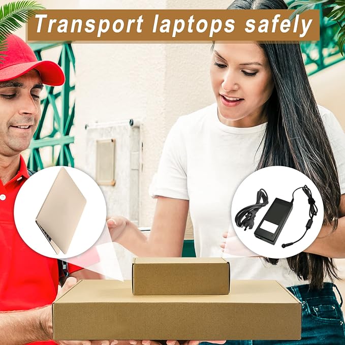 2 Sets Laptop Shipping Box with Foam Protection Computer Mailing Box up to 17 Inch with Charger Boxs, Foam Frame, Foams Sheets Padding Kraft Secure Mailing Boxes for Packing Moving 16.7x13x2.5 Inch