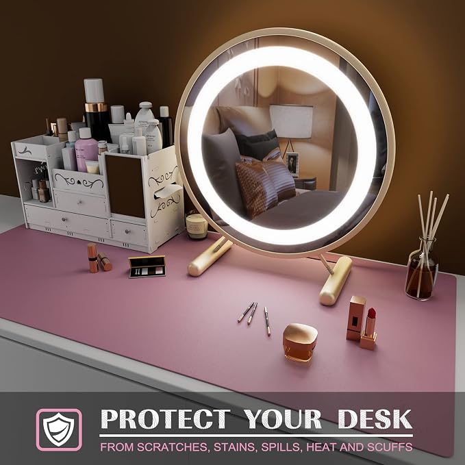 K KNODEL Extra Large Desk Mat, Leather Mouse Pad (35.4"x17", Purple) | Desk Pad, Keyboard Pad, Computer and Laptop Mat, Desktop Protector and Cover, Writing Pad and Blotter for Home Office
