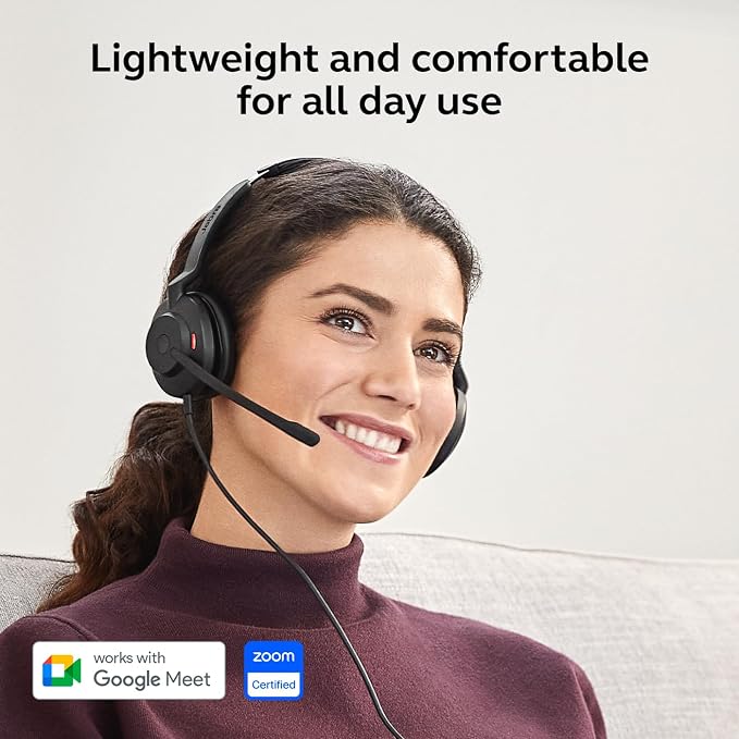 Jabra Evolve2 30 SE (2025 Version) Wired Dual-Ear USB Headset, Black | Dual-Ear Headset with Microphone, USB-A and USB-C Cable, Ideal Computer Headset, Works with Online Meeting Platforms
