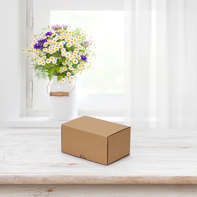 HORLIMER 6x4x3 inches Shipping Boxes Set of 40, Brown Corrugated Cardboard Box for Mailing, Packaging, Small Business