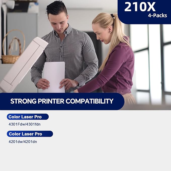 210X 210A High Yield Toner Cartridges（4 Pack Compatible Replacement for HP 210X 210A 210 Toner Cartridge with HP Color LaserJet Pro MFP 4301fdw 4201dn 4301fdn 4201dw Series Printer |W2100X W2100A