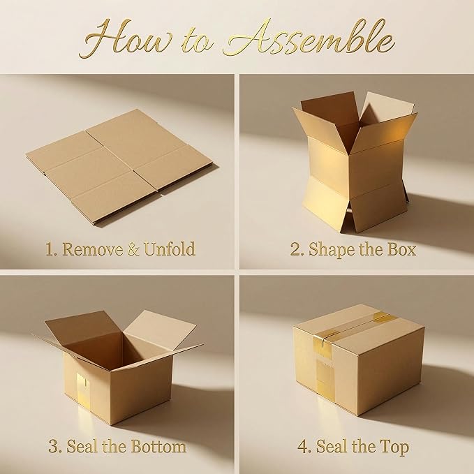 6x6x4 Shipping Box set of 40, Kraft Business Corrugated Box Mailers for Packaging