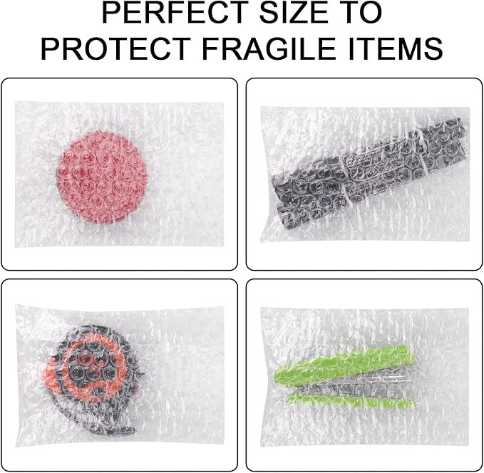 100Pack Self-Seal Bubble Out Bag Pouches 4 x 6 Inch Small Bubble Pouches Bags, Double Walled Bubble Cushioning Bags, Self-Sealing Protective Wrap Cushioning Pouches for Shipping, Packing, Moving