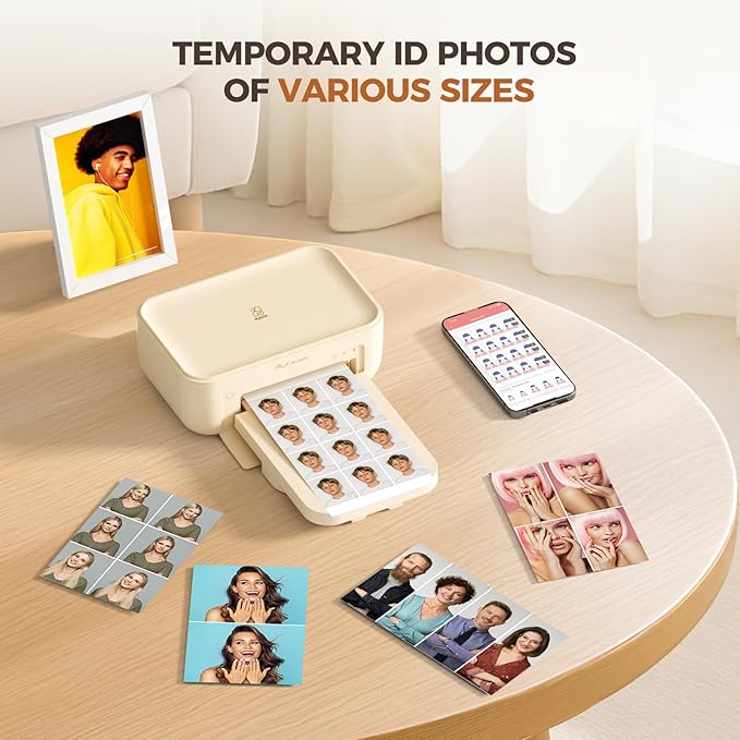 iDPRT 4×6 Photo Printer, Portable Color Picture Printer, Thermal Sublimation Mini Picture Printer, Bundle 108 Sheets Photo Paper & 2 Ribbon Cassette, Photo Printer for iPhone & Android