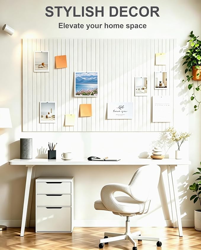 0.47" Thick Felt Pin Board 48"x36" Large Cork Board Alternative 12 Pack 11.81"x11.81"Felt Bulletin Board Wall Tiles Notice Board with 60 Pushpins for Home Office School(Fine-White)
