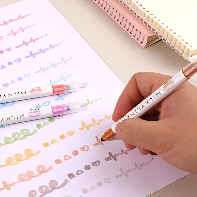 HANKU Pastel Highlighters No Bleed for Bible Study, 24 Assorted Colors | Dual Tip Bible Markers, Quick Dry Smooth Write, for Journaling Back to School Office Supplies Planner Accessories