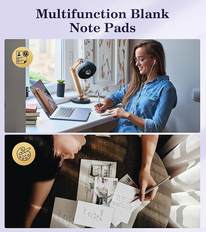 Notepads 3x5, 6 Pack Small Note Pads, Server Note Pad, Scratch Pads 3x5 | Memo Pads White Paper, 50 Sheets per Blank Note pads 3x5, Small Writing Pads Pocket Notepads for Office School Home Supplies