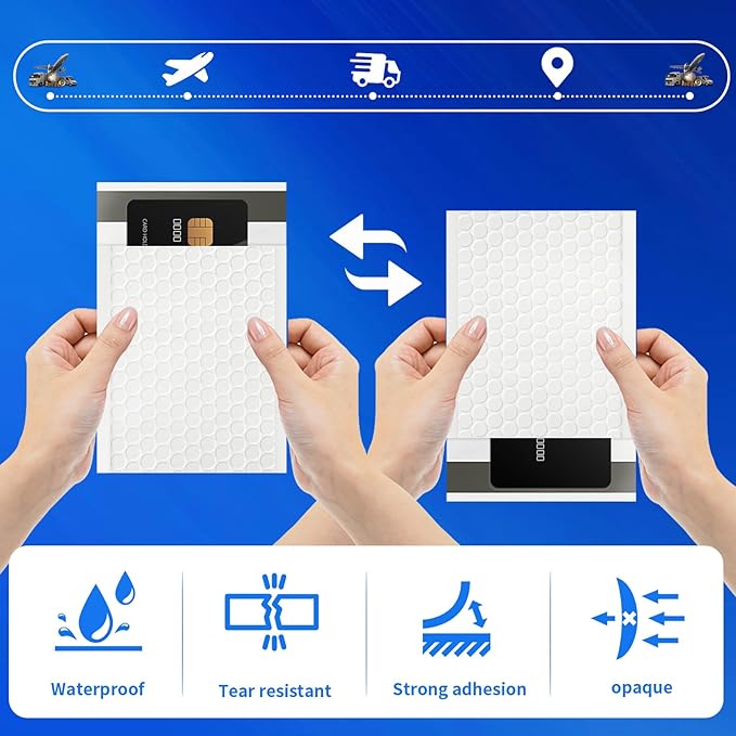 52 Pack Bubble Mailers 3.5x5inch Padded Envelopes Thin Mailing Envelopes Waterproof Bubble Opaque Padded Mailers Self Seal Adhesive Shipping Bags for Mailing Jewelry Makeup Small Business