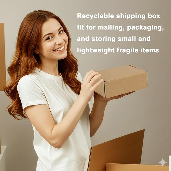 MEBRUDY 6x4x2 Inches Shipping Boxes Pack of 20, Small Corrugated Cardboard Box for Mailing Packing Literature Mailer