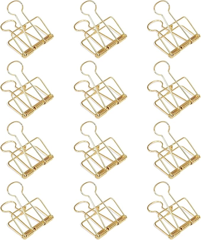 4Pcs 51mm Gold Hollow Out Long Tail Wire Binder Clips Paper Binder Clip Large, Small in Size and Light in Weight, Office Products Tape, Adhesives and Fasteners, Binder and Paper Clips