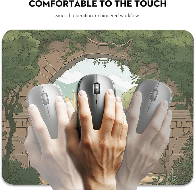Whimsical Storybook Gateway Mouse Pad - Journey into Imagination for Your Desk, Stitched Edges Non-Slip Rubber Base Mouse Pads for Computers Laptop