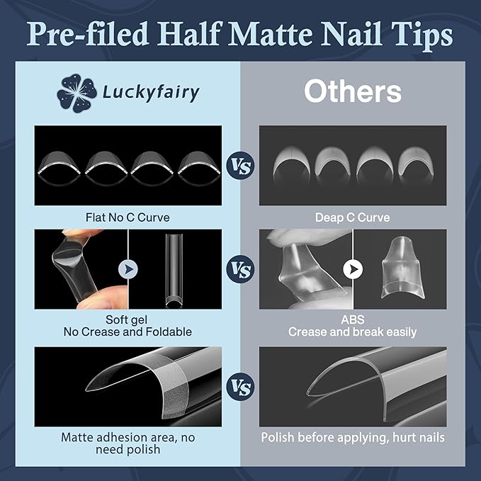 2XL Straight Square Nail Tips, No C Curve Gel Nail Tips Half Cover 240Pcs Extra Long Gel Tips Acrylic False Nail Tips Tapered Square Press On Nails For Nail Salons Home DIY 12 Sizes