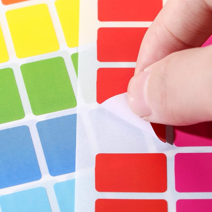 2800 Pcs Rectangular Color Coding Labels, 0.5" x 0.75" Price Stickers Garage Sale Stickers Square Removable Assorted Labels for File Folder Tabs Classrooms Offices Home Labeling Marking