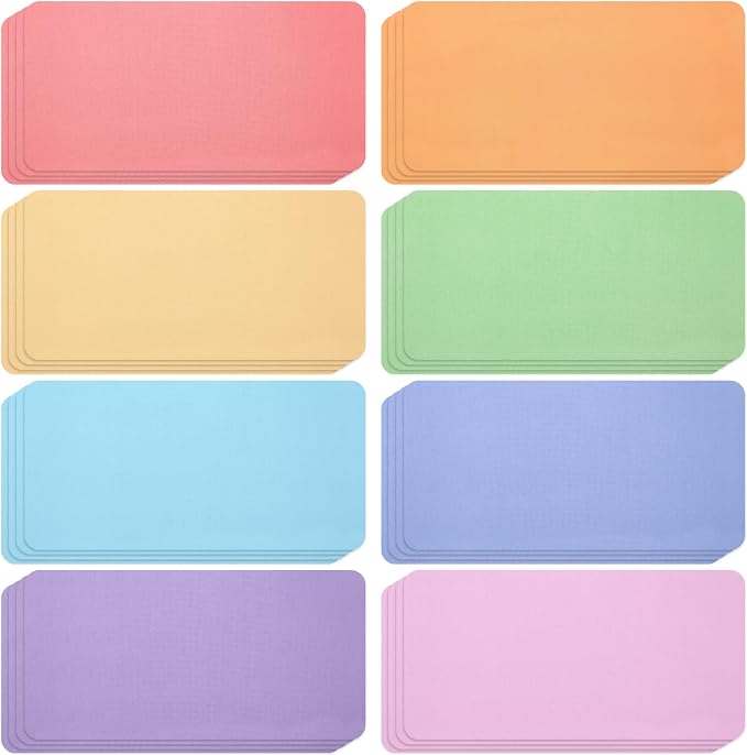 Relaxweex Magnetic Dry Erase Labels, 4''x 2'' Colorful Name Tags Magnetic Blank Cards Flexible Reusable Macarons Label Stickers for Whiteboards, Home, Office, Classroom (32 Pack)
