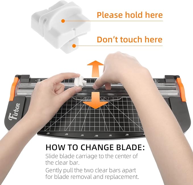 Firbon 5 Pieces White Replacement Blade with Automatic Security Safeguard Design for Paper Cutter Trimmers