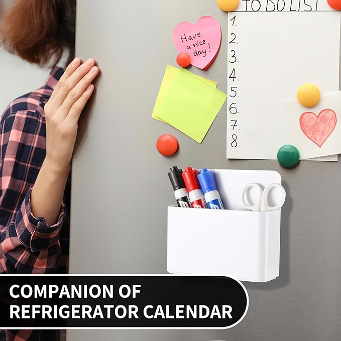 Camelmother 2Magnetic Marker Holder For Whiteboard Dry Erase Marker Holder For Office Refrigerator Fridge Classroom Must (White)