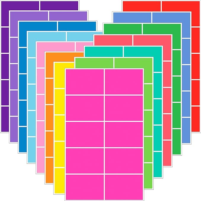 420 Pack Colored Labels Stickers, 3 x 2 inches, 14 Colors, Large Adhesive Home Moving Stickers for Packing Box