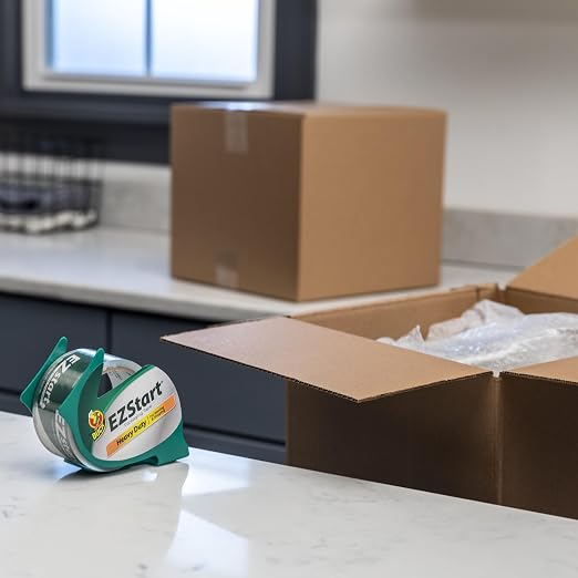 Duck EZ Start Clear Packing Tape Refills, 6 Rolls | Frustration-Free, Whisper Quiet, Moving & Shipping Boxes, Apartments and Homes, 1.88 Inch x 55 Yards