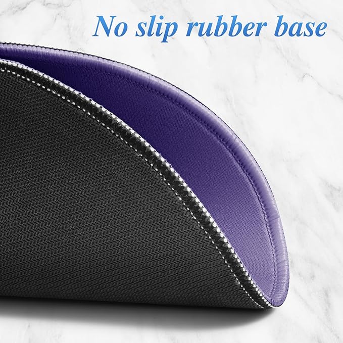 Round Mouse pad, high-end Texture, Sewn Edge Design, Anti-Slip Rubber Base. 8.6 x 8.6 inches (Purple)