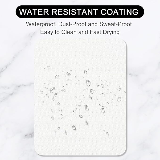 Hsurbtra Mouse Pad, Premium-Textured Square Mousepad 7 x 9 Inch, Thick 3 mm Anti-Slip Waterproof Rubber Pretty Cute Computer Mat for Office Gaming Laptop Women Kids Ivory White