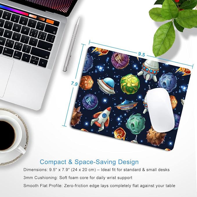 Comic Space Mouse Pad, 9.5"x7.9" Non-Slip 3mm Laptop Mousepad | Personalized printed square mousepad with comic space. Clean-cut flush edges & premium smooth cloth for gaming or office.