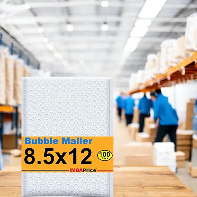 iMBAPrice 100#2 (8.5" x 12") Pure White Color SELF Seal Poly Bubble MAILERS Padded Shipping ENVELOPES (Total 100 Bags)