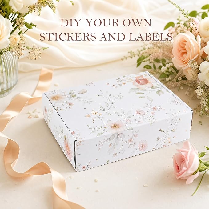 HORLIMER 12x9x3 inches Shipping Boxes Set of 6, White Corrugated Cardboard Mailer Box for Packing, Mailing, Small Business