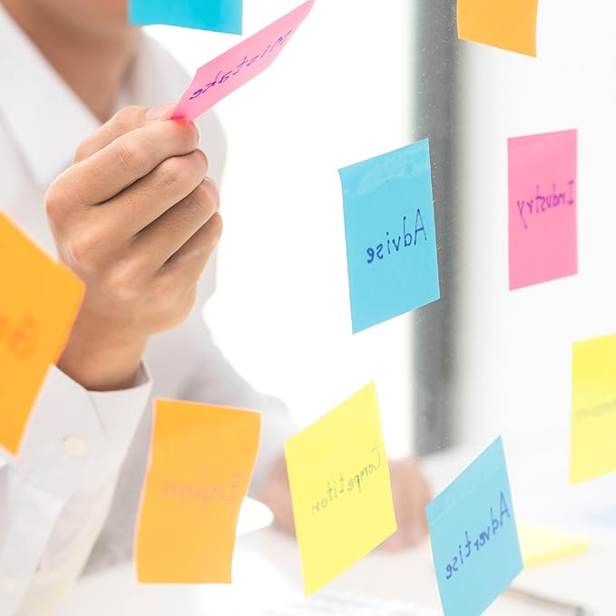Mr. Pen- Lined Sticky Notes 1.5x2, 6 Pads, 60 Sheets/Pad, Vibrant Colors, Sticky Notes with Lines, Sticky Note Pads, Mr Pen Sticky Notes, Stocky Notes for Bible Journaling