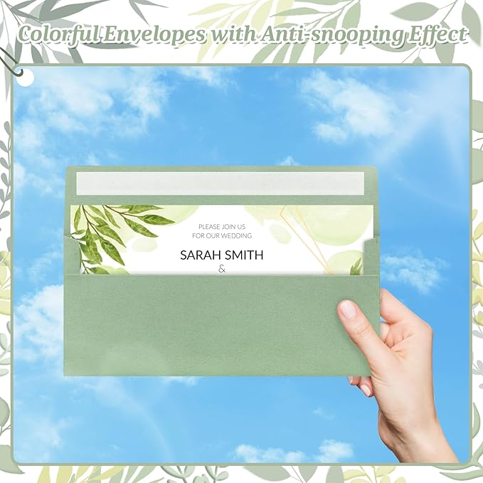 Mulbozy 200 Pcs #10 Business Envelopes, Self Seal Standard Envelopes, Windowless Business Mailing Envelopes for Office Checks Letters Invoices Statements Wedding, Size 4-1/8 x 9-1/2 inch (Sage Green)