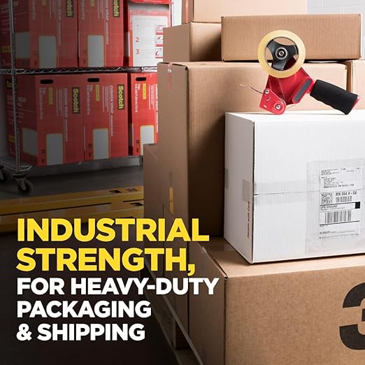 Scotch 3750 Commercial Grade Packaging Tape – Heavy Duty Clear Packing Tape, 1.88"" x 54.6 yd per Roll (6 Rolls) – Strong Hot Melt Adhesive for Shipping, Moving, Warehouse & Industrial Use