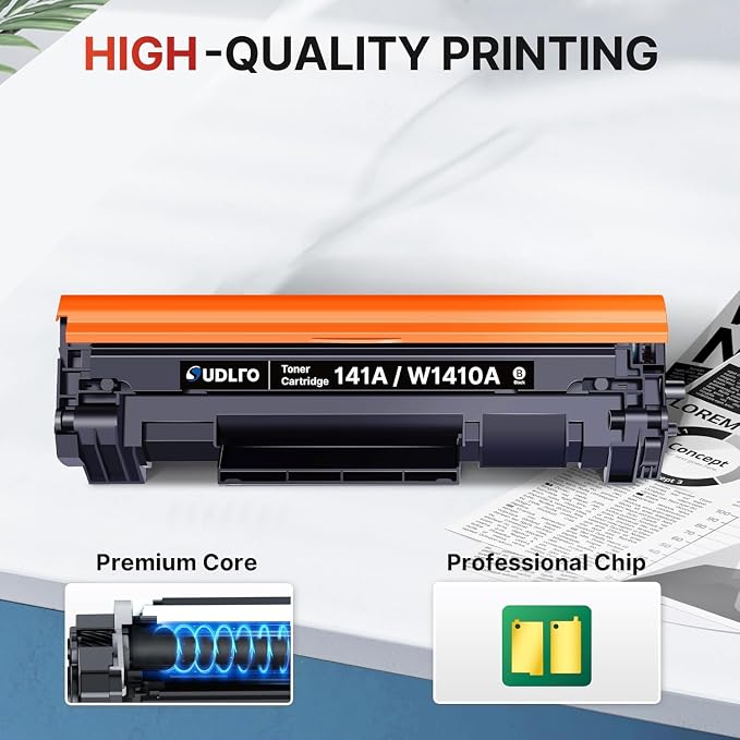 SUDLTO 141A Toner Cartridge Replacement for HP 141A Black Toner Cartridge | W1410A 141X W1410X with Chip Compatible with Pro M110w, MFP M140w, M139w (2 Blacks)