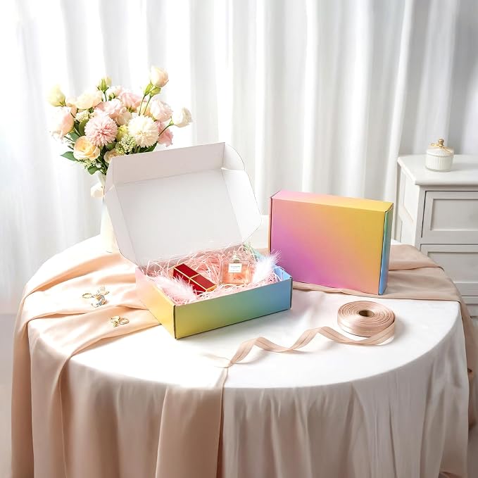 Shipping Boxes Small 7x5x2", 50 Pack Colorful Corrugated Cardboard Boxes, Mailer Boxes for Small Business Mailing Packaging