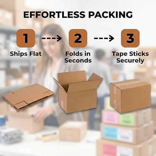 BOX USA Small Shipping Boxes 12"L x 8"W x 6"H (25-Pack) - Corrugated Cardboard Box for Moving, Mailing, Packing, Packaging and Storage