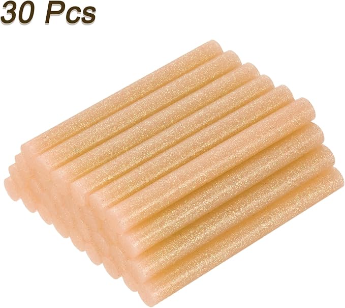 uxcell 30pcs Mini Hot Glue Gun Sticks 4-inch x 0.43-inch High Sticky Large Hot Glue Sticks for Glue Gun, Glitter Orange