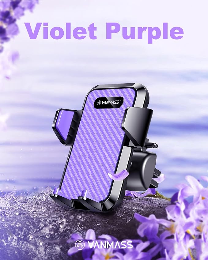 VANMASS【85+LBS Strongest Suction & Military-Grade Ultimate Car Phone Mount | 【Patent & Safety Certs】 Cell Phone Holder for Dash Windshield Vent for iPhone 17 Pro Max Automobile Interior Sets,Purple