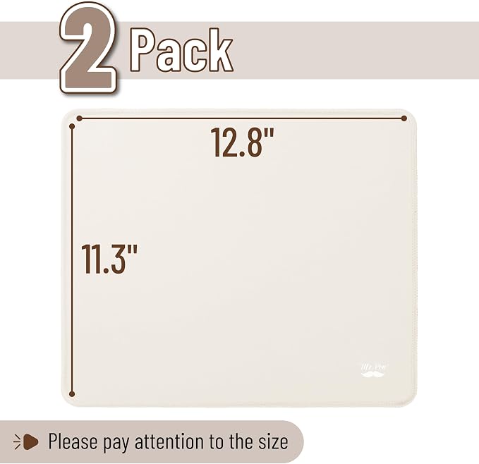 Mr. Pen 2 Pack Beige Gaming Mouse Pads - 12.8"x11.3" | Laptop & Computer Compatible
