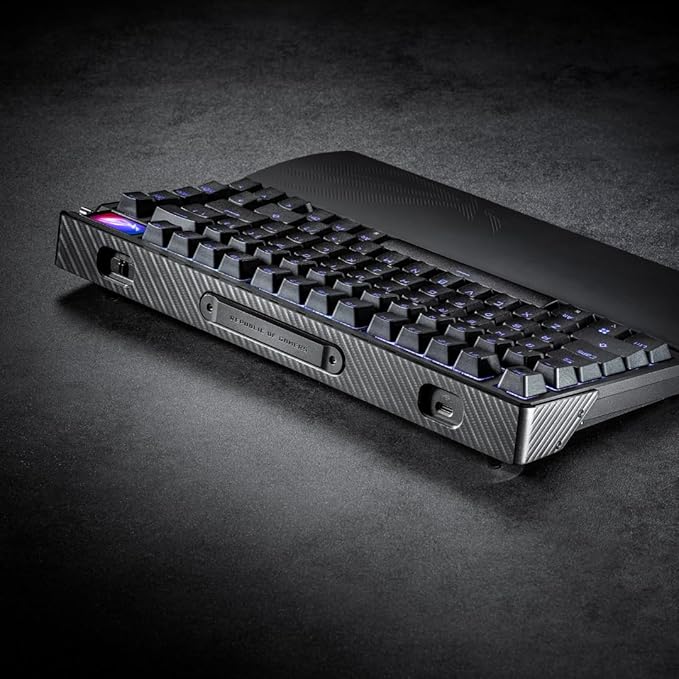 ASUS ROG Azoth Extreme Wireless Mechanical Gaming Keyboard – 75% TKL, ROG NX Snow Linear Switches, PBT Keycaps, Aluminum Chassis, Carbon Fiber, Gasket Mount, Color OLED Screen, PC/Mac Support - Black