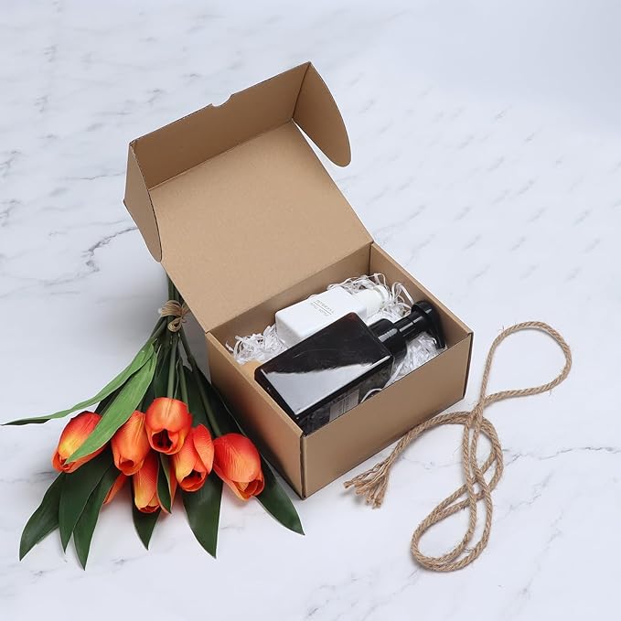 HORLIMER 8x6x4 inches Shipping Boxes Set of 25, Brown Corrugated Cardboard Box Literature Mailer