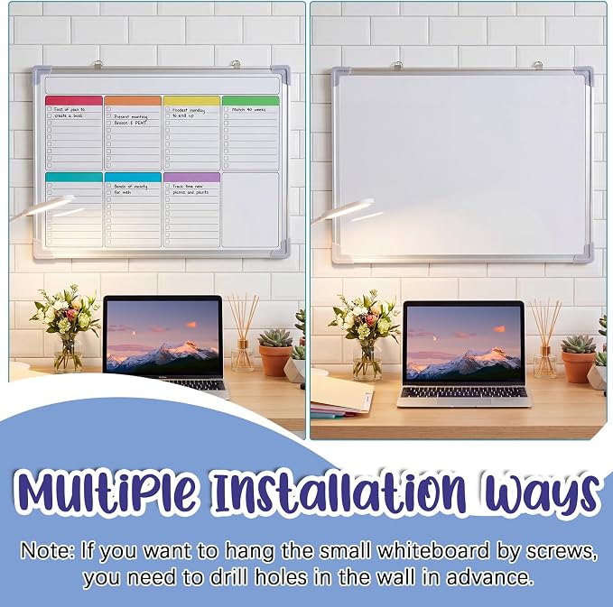 18" x 24" Magnetic to Do List Whiteboard, Weekly Planner, Pleochroic | Large Weekly Dry Erase Board, Double-side Wall Whiteboard Calendar for Planning Drawing Memo, School Home Kitchen Office