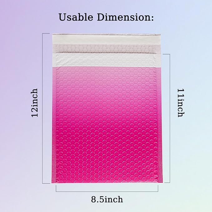8.5x11 Inch 30 Pack Pink Bubble Mailers, Waterproof Padded Envelopes, Self Seal, Strong Adhesion Bubble Envelopes, Cushioning Padded Mailers for Small Items