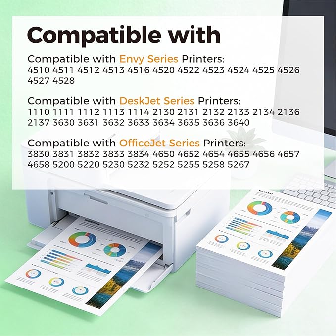 63XL Ink Cartridge Black Color Combo Pack Replacement for HP63 HP63XL HP 63 | XL 2-Pack for Envy 4520 4512 4510 Officejet 3830 5255 4655 4650 5258 5200 4652 5252 Deskjet 3630 3632 3633 2132 1112 Printer